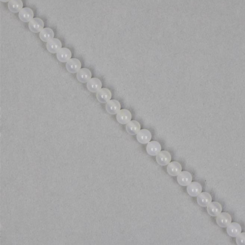 White Dyed Agate Plain Round Beads - 4mm