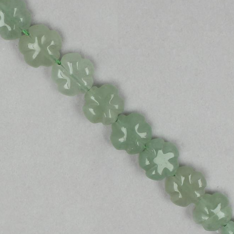 Green Adventurine Five Petal Flower Beads