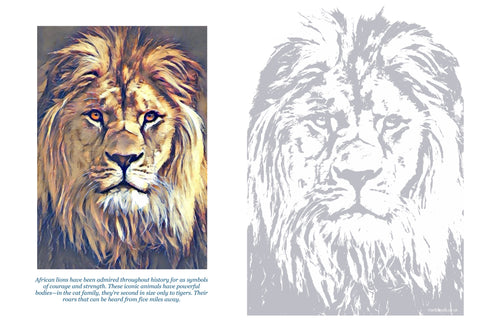 Lion Colouring Page Digital Download