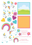 Rainbow Unicorn Digital Cardmaking Download Kit