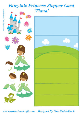 Fairytale Princess - Tiana Stepper Card Digital Cardmaking Download