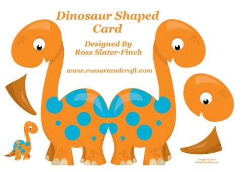 Dinosaurs Shaped Card Digital Cardmaking Download